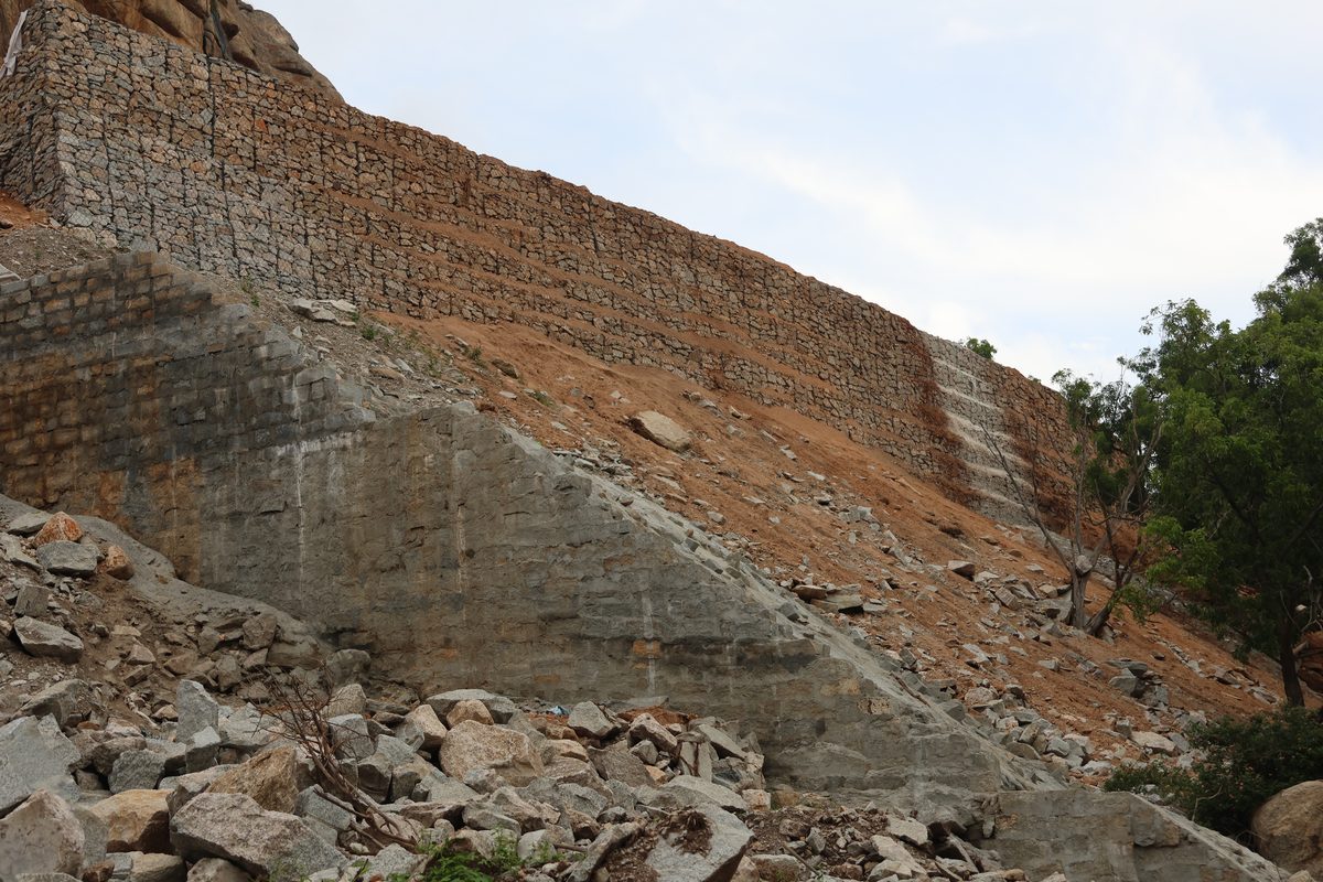 The growing Kailasagiri Cave Temple complex with carved shrines