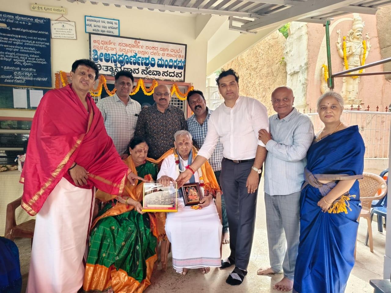 Devotees gathered at Kailasagiri Cave Temple during a visit