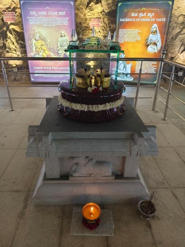 A carved cave shrine inside Kailasagiri Cave Temple
